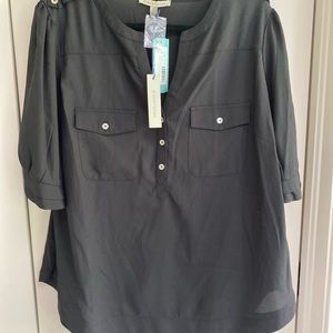 NWT 41 Hawthorn black blouse 2X